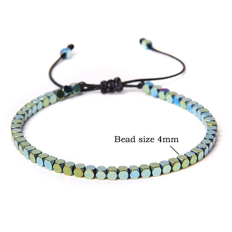 Fashion Colorful Adjustable Rope Bracelet Small Square Stone Beaded Bangle Plated Hematit Bracelets Men Women Jewelry Gift
Fashion Colorful Adjustable Rope Bracelet Small Square Stone Beaded Bangle Plated Hematit Bracelets Men Women Jewelry Gift
