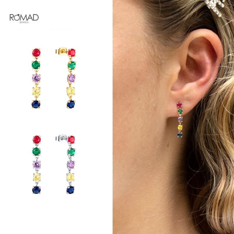 ROMAD Sweet Candy Color Stud Earrings For Women Trendy Fashion Colorful Zircon Piercing Earings Silver 925 Jewelry pendientes
ROMAD Sweet Candy Color Stud Earrings For Women Trendy Fashion Colorful Zircon Piercing Earings Silver 925 Jewelry pendientes