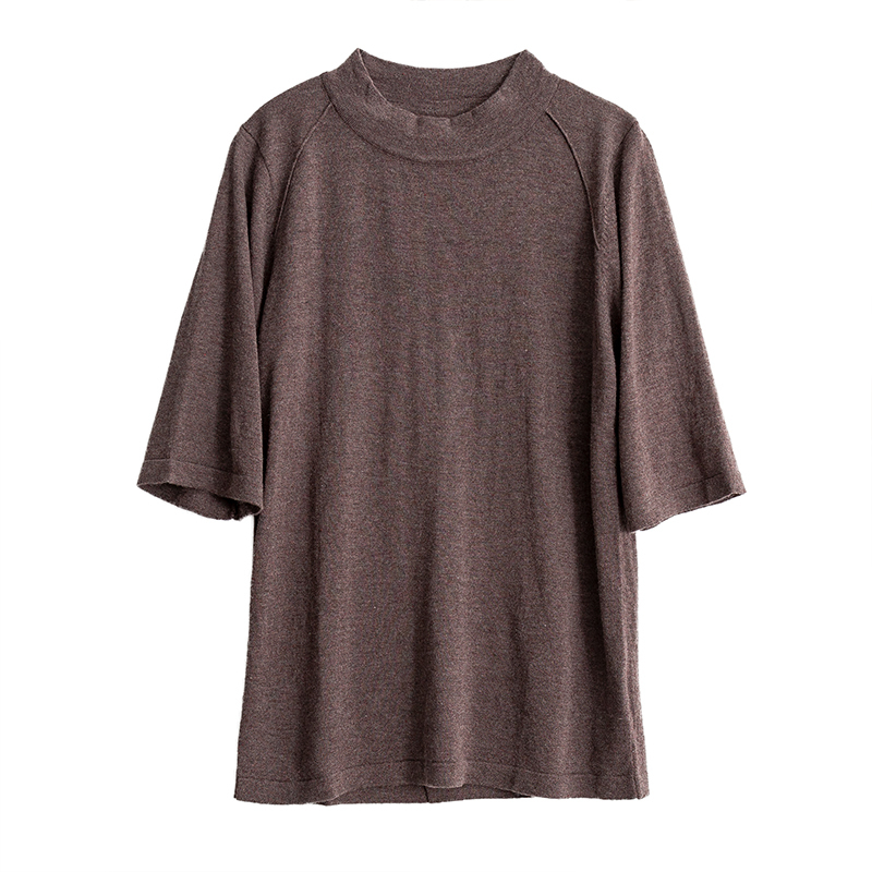 SuyaDreamWomen Pullovers 85%Real Silk 15%Cashmere Half Sleeved Sweaters For Women FALL Winter Bottoming Knitwear Navy 201222