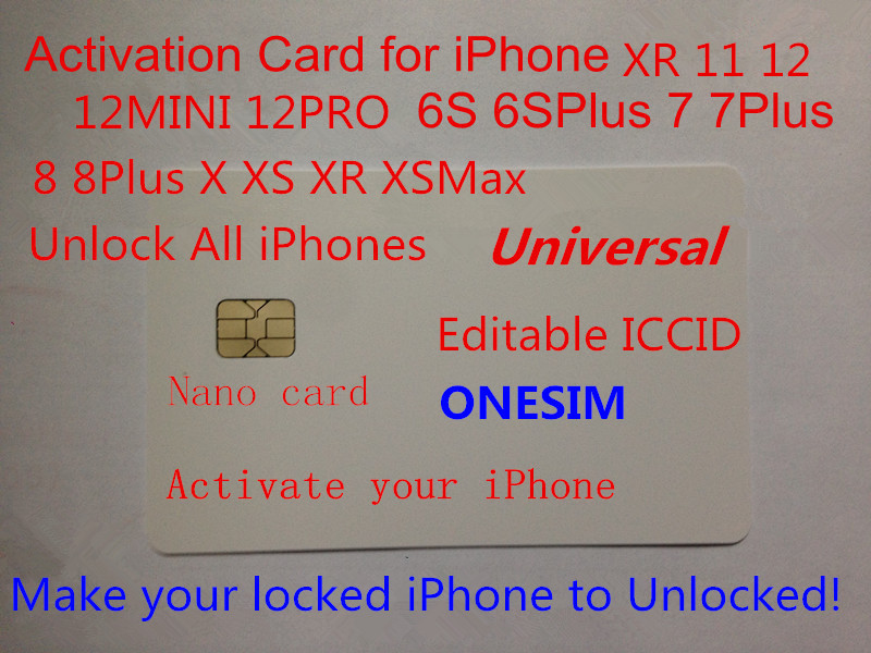 Smart Activation Unlock SIM Card for iPhone 6S 7 8 X XS XR 11 12 13 4G 5G IOS15.x GEVEY Double-sim Editable ICCID
Smart Activation Unlock SIM Card for iPhone 6S 7 8 X XS XR 11 12 13 4G 5G IOS15.x GEVEY Double-sim Editable ICCID