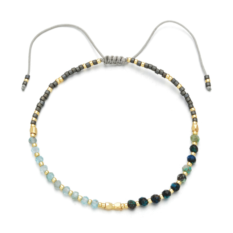 Colorful Glass Beads Strands Crystal Bracelet Rainbow Color Summer Beach Jewelry for Women Gift