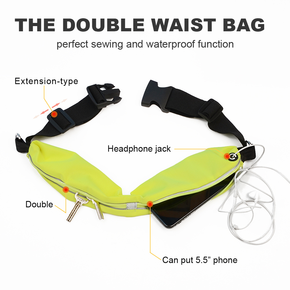 Dual Leash Two Lead with waist Bag Retractable Reflective Leashes for small big chihuahua Husky Dog accessories LJ201109