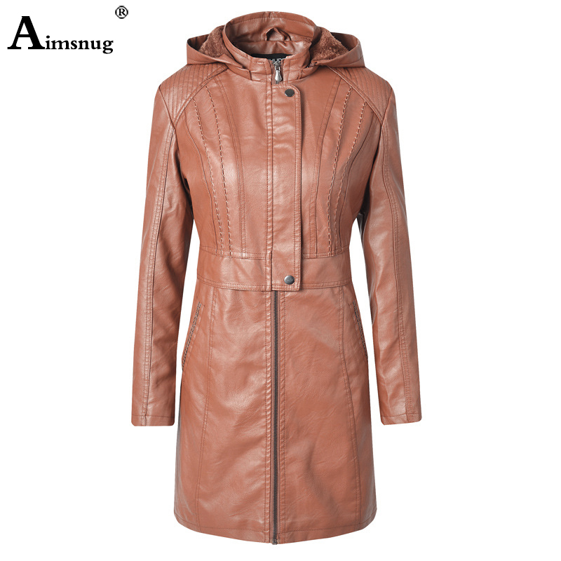 PU Leather Coat Jacket Women Fashion Slim Patchwork Long Female Jacket Zipper Motorcycle Tunic Outerwear Autumn Winter Outerwear 201020