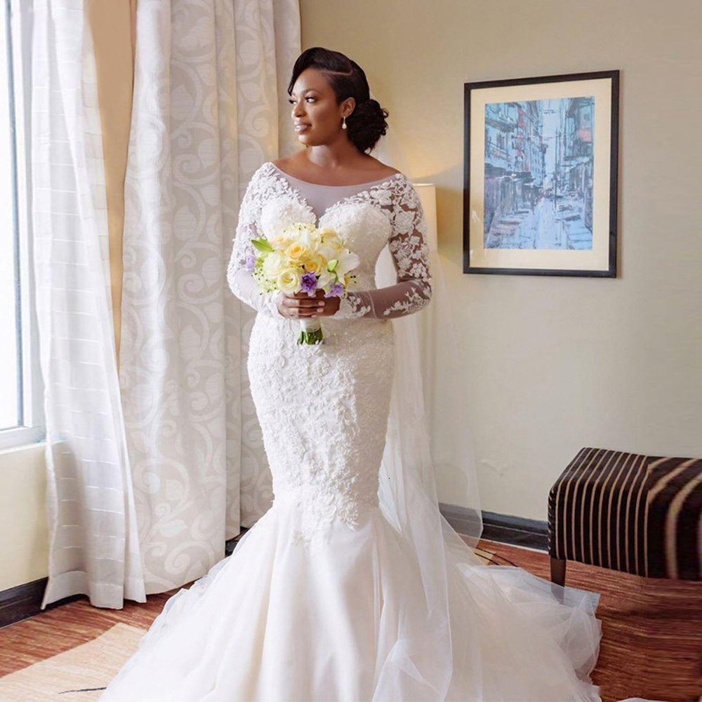2021 New Vintage Neck Scoop Mermaid Wedding Gowns with Sleeves Dressed As Bride Africa's Bow Applique Pearl Dress More Size NGXC, Ivory
2021 New Vintage Neck Scoop Mermaid Wedding Gowns with Sleeves Dressed As Bride Africa's Bow Applique Pearl Dress More Size NGXC, Ivory