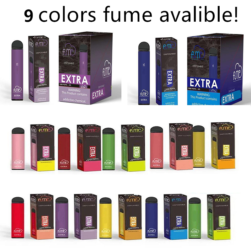 Fume Extra 1500 Puffs Disposable Vape Pen Kit 850mAh Battery Pre-Filled 5ml Pods Cartridges Vapor Device e Cigs Vaporizer Starter Kit
Fume Extra 1500 Puffs Disposable Vape Pen Kit 850mAh Battery Pre-Filled 5ml Pods Cartridges Vapor Device e Cigs Vaporizer Starter Kit