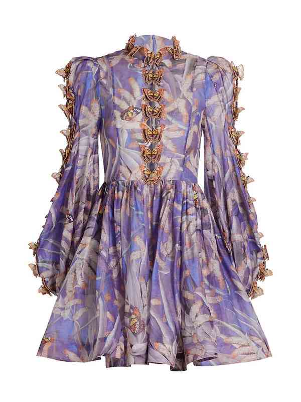 Runway Dresses spring/summer catwalk show, Australia, flax printed butterfly dress with high waist, bubble sleeve and standing collar EK6U, 2# packing bag
Runway Dresses spring/summer catwalk show, Australia, flax printed butterfly dress with high waist, bubble sleeve and standing collar EK6U, 2# packing bag