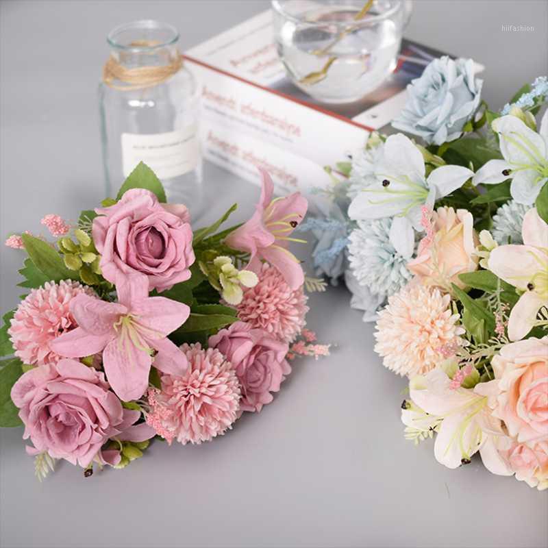 1 Bunch Artificial Flowers Rose Lily Dandelion Bouquet Flower for Wedding Party Decoration Cute Garden Home Decor of Fake Flower1, Blue
1 Bunch Artificial Flowers Rose Lily Dandelion Bouquet Flower for Wedding Party Decoration Cute Garden Home Decor of Fake Flower1, Blue