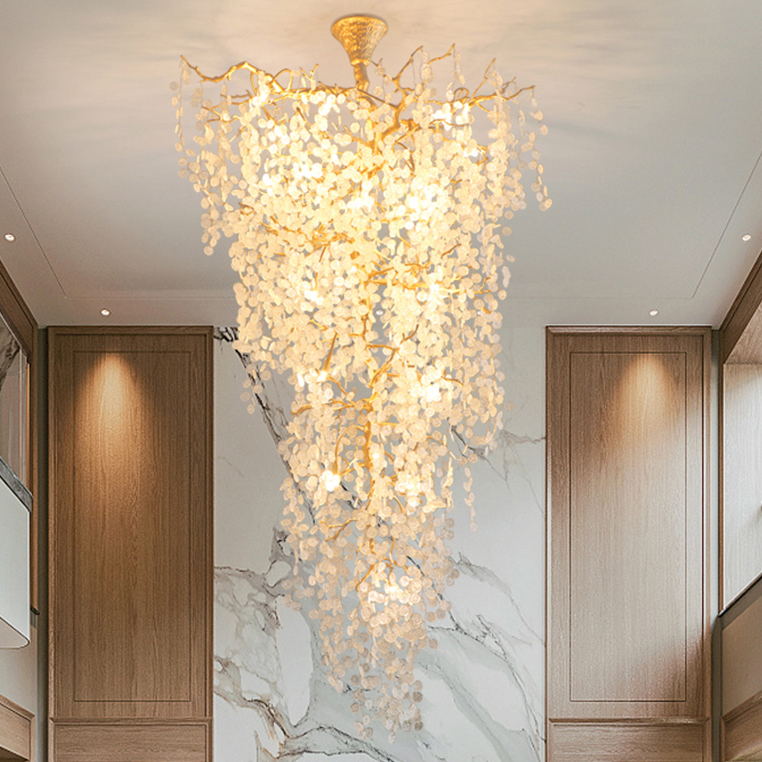 100% Copper Chandelier LED Modern Tree Branches Chandeliers Lights Fixture Hotel Hall Parlor Living Room Villa Stairway Home Indoor Lighting