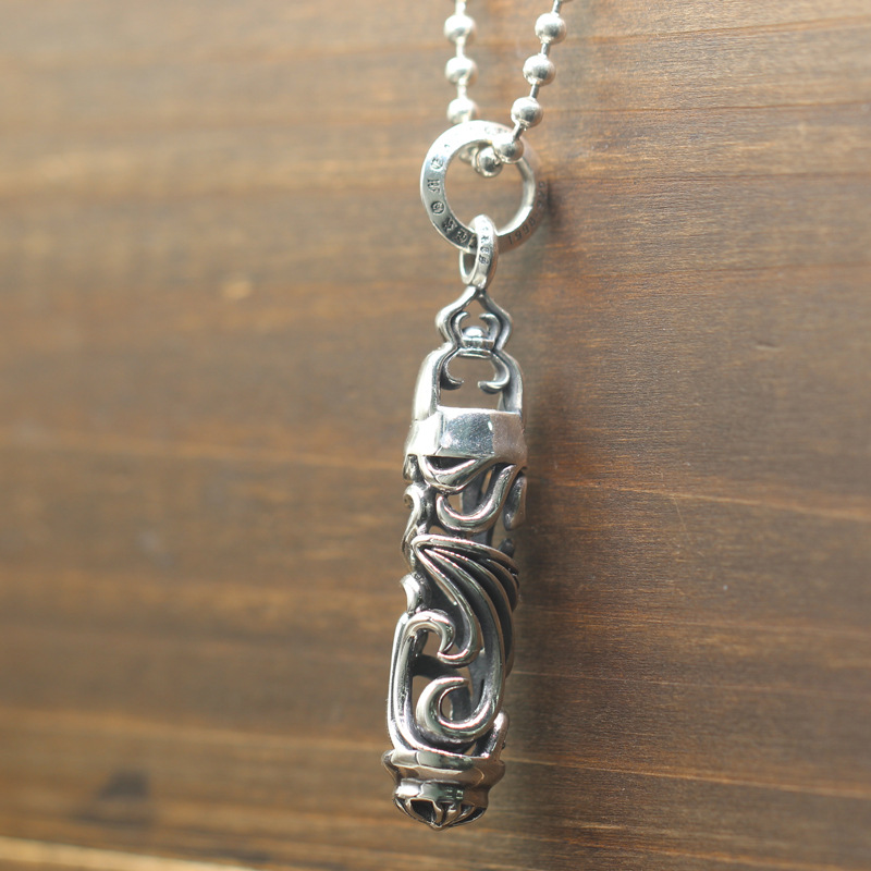 New vintage 925 sterling silver designer jewelry American European antique silver handmade hollow scroll pendants without chain