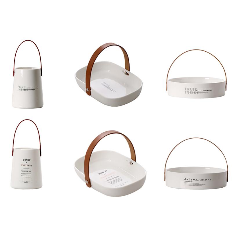 Unique Chic Nordic Ceramics Storage Jar Bottle With Leather Handle Minimalist Desk Storage Bottle Organizer Flower Vase Containe
Unique Chic Nordic Ceramics Storage Jar Bottle With Leather Handle Minimalist Desk Storage Bottle Organizer Flower Vase Containe