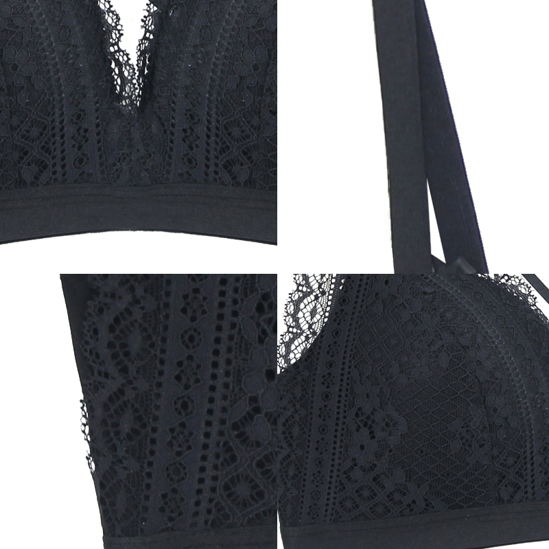 PAERLAN Sexy Cross with lace bra Bra Seamless Wire Free Small Push Push Up Adjust Deep V Underwear Women 201202