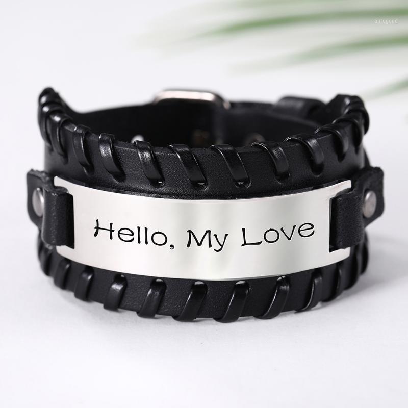 Bangle Teamer Fashion Genuine Leather Stainless Steel Bracelet Men Love Words Charm Adjustable Wristband Jewelry Gift For Lover1
Bangle Teamer Fashion Genuine Leather Stainless Steel Bracelet Men Love Words Charm Adjustable Wristband Jewelry Gift For Lover1