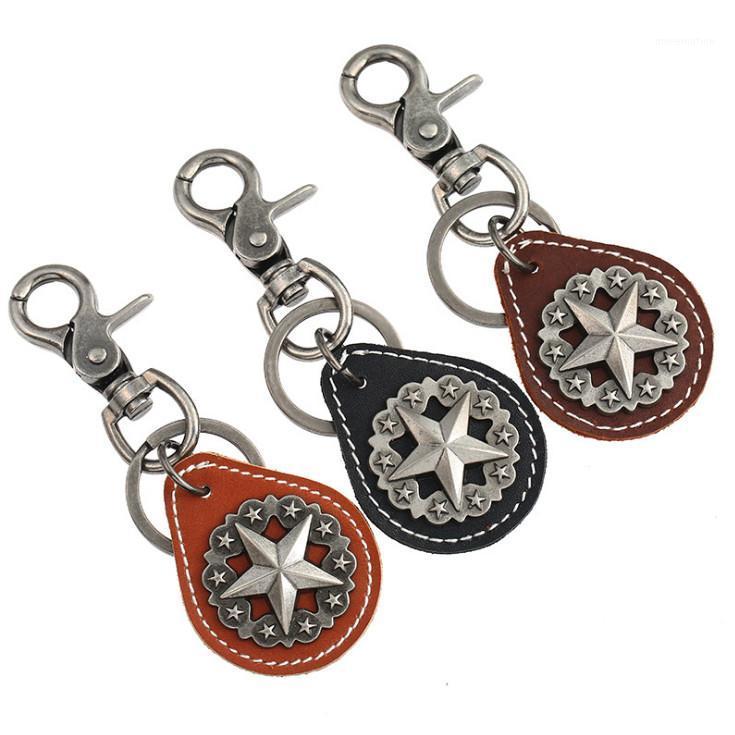 Fashion Vintage Star Keychain Retro Metal Rings Charm Genuine Leather Men Women Bag Accessories Car Keys Chain Punk Jewelry Gift1
Fashion Vintage Star Keychain Retro Metal Rings Charm Genuine Leather Men Women Bag Accessories Car Keys Chain Punk Jewelry Gift1