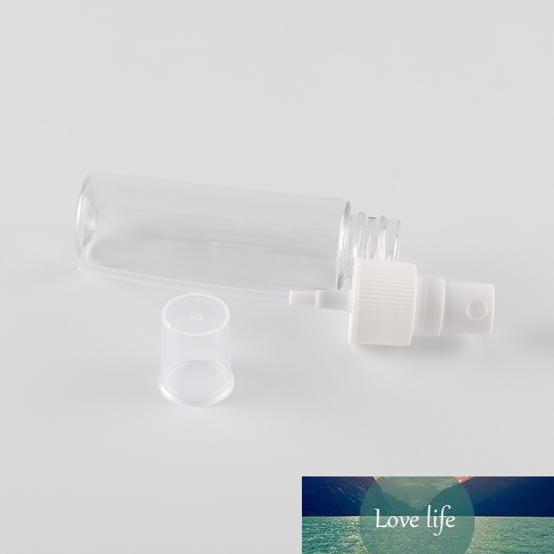 Sedorate 50 Pcs/Lot 30ML Plastic Perfume Spray Bottle Clear Brown Blue Automizer Mist Toner Refillable Travel Bottle LW008