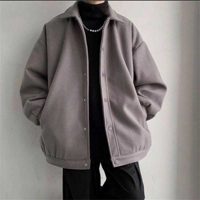 Men's Jackets Woolen Coats Men Casual Korean Streetwear Thicken Outerwear Turn-down Collar Single-breasted Wild Loose 2022, Black;brown
Men's Jackets Woolen Coats Men Casual Korean Streetwear Thicken Outerwear Turn-down Collar Single-breasted Wild Loose 2022, Black;brown