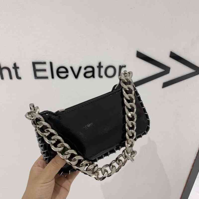 NXY Evening Bags Thick chain underarm bag design small square Single Shoulder Messenger Bag mobile phone woven 220211