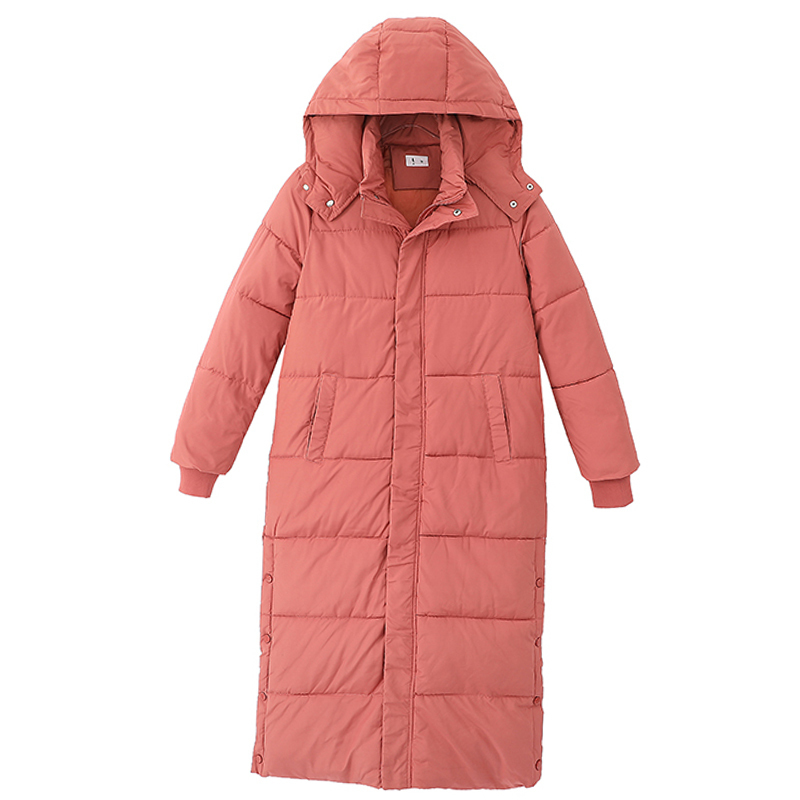 Stand Collar Parka Winter Women's Coat Oversize Female Hooded Long Down Cotton Jacket Ladies Autumn New Fashion 201110