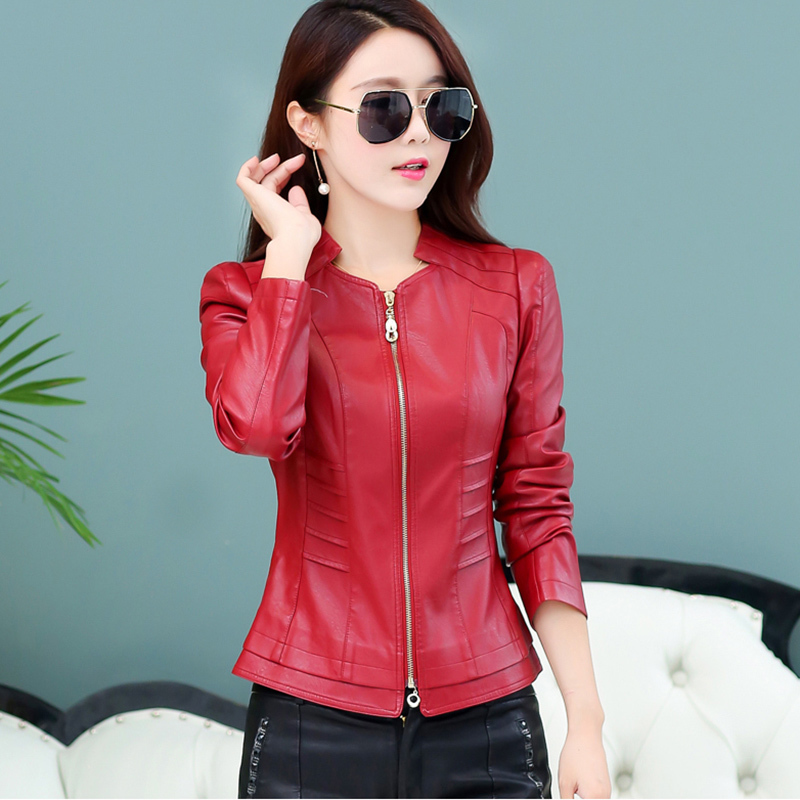 Outerwear Large Size 4xl Autumn Ladies Short Slim Genuine Leather Jacket Fashion Leather Jacket Women Jaqueta De Couro 201030