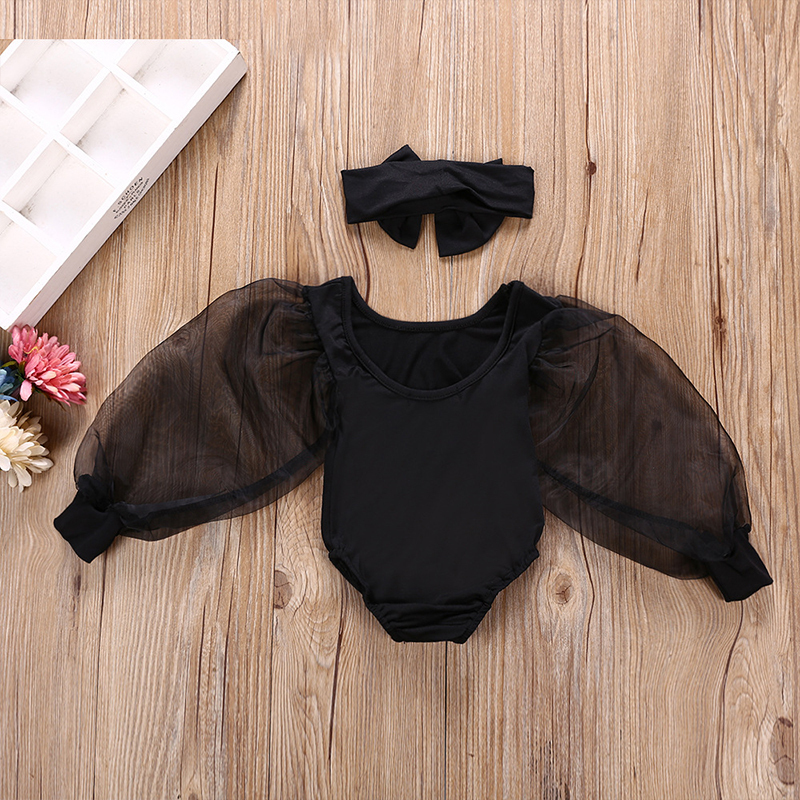 chifuna Mesh Elegant Solid Babygirls Clothes Baby Costume Girls Baby Clothes born Toddler Body Romper 201127