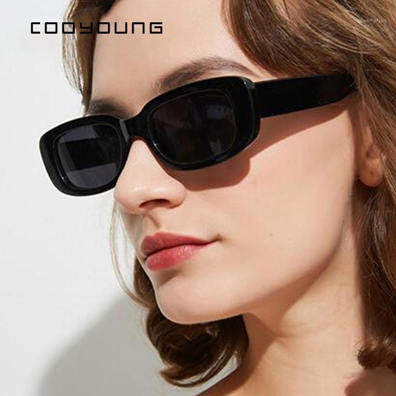 

COOYOUNG Small Rectangle Sunglasses Women Vintage Brand Designer Square Sun Glasses Shades Female UV4001