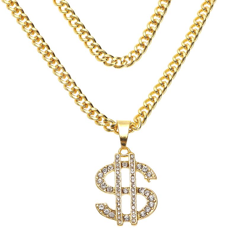 Men Hip Hop Crystal Necklace Pendant Crystal US Dollar Gold Chain Necklace Women Charm Cuban Chain Punk Jewelry erkek kolye
Men Hip Hop Crystal Necklace Pendant Crystal US Dollar Gold Chain Necklace Women Charm Cuban Chain Punk Jewelry erkek kolye