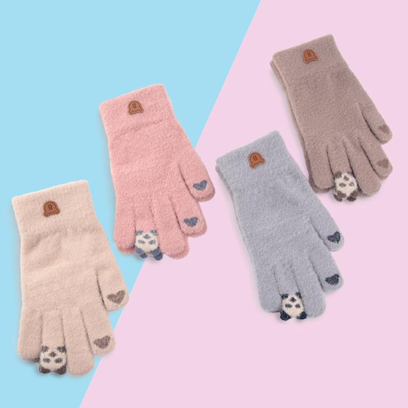 Women Cartoon Panda Touch Screen Thick Knitted Warm Full Finger Gloves Mitten Autumn Winter Warm Thick Skiing Gloves
Women Cartoon Panda Touch Screen Thick Knitted Warm Full Finger Gloves Mitten Autumn Winter Warm Thick Skiing Gloves