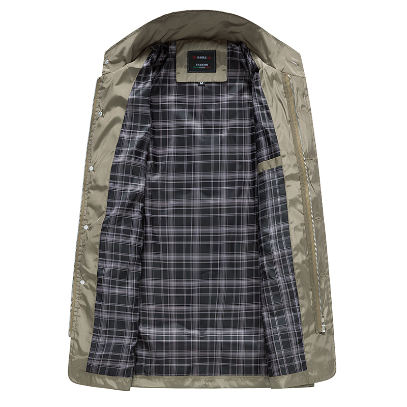 Classic Long Men Trench Coat For Summer Thin Male Casual Khaki Zipper Windbreaker Streetwear Outerwear Baggy Varsity Jacket 201114