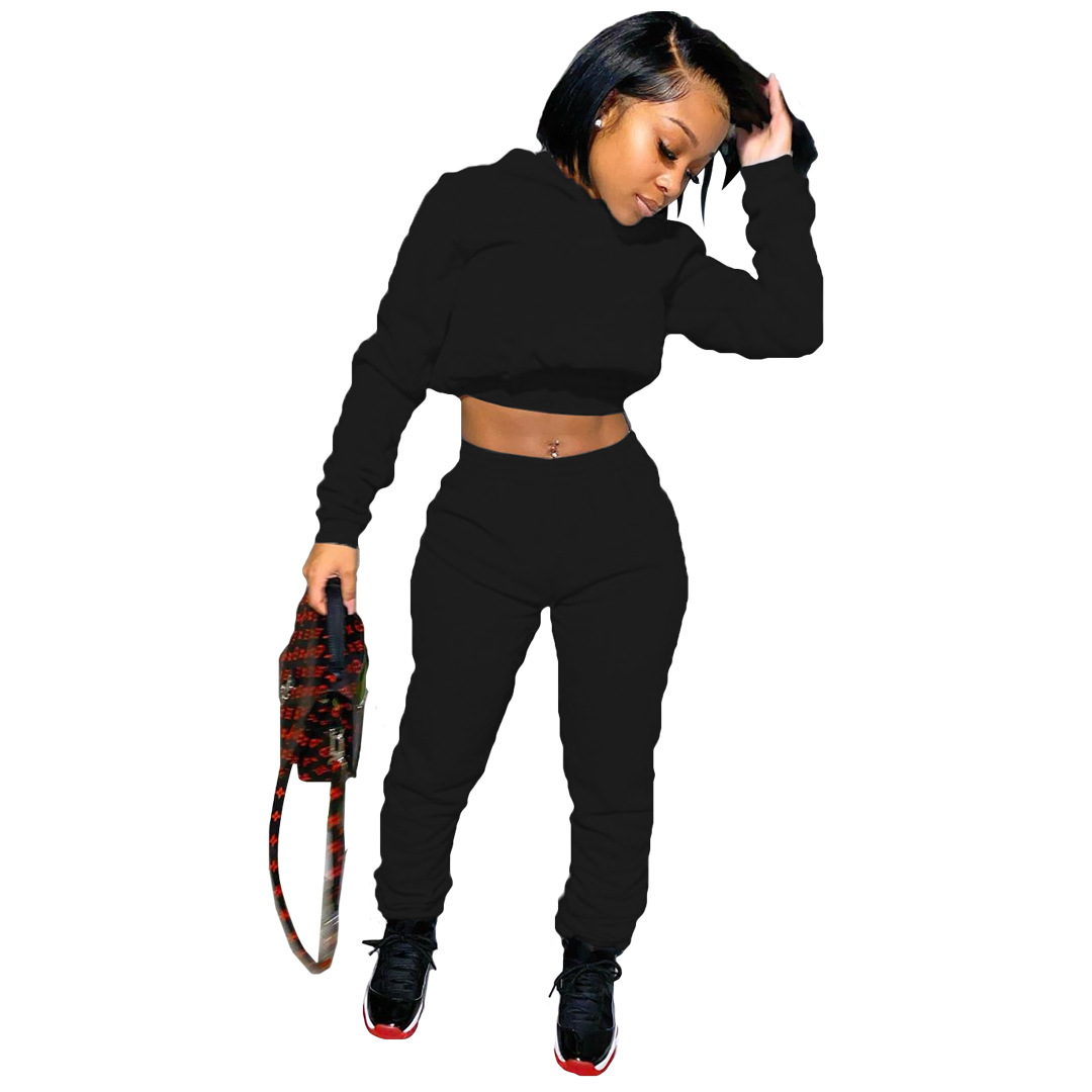 Pants Spot 2023 European American spring and autumn women's fashion casual sweater two-piece suit