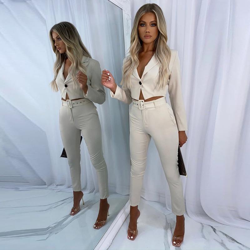 Women Two Piece Outfits Solid V-neck Single Button Women Short Blazer High Waist Pencil Pants Slim Fit 2 Piece Set Winter, Gray
Women Two Piece Outfits Solid V-neck Single Button Women Short Blazer High Waist Pencil Pants Slim Fit 2 Piece Set Winter, Gray