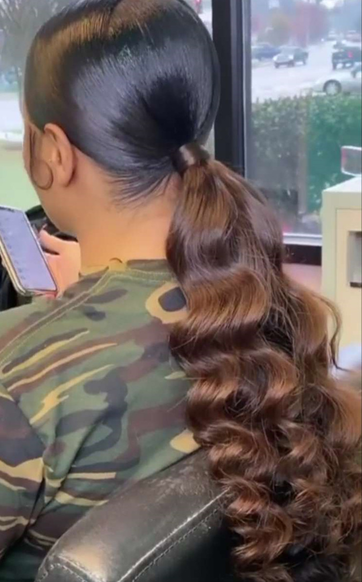 Low ponytail wand curly ombre red wraps human hair ponytail extension african american pony tail hairpiece 120g