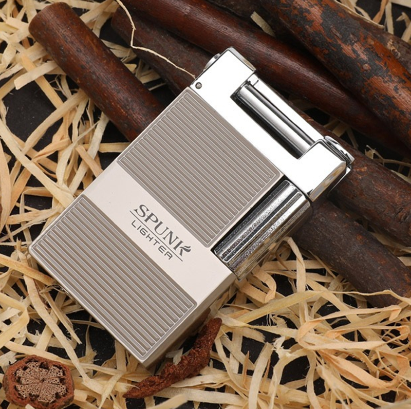 Creative SPUNK Grinding Wheel Cigar Pipe Lighter Oblique Fire Metal Flint Lighter Free Fire Butane Gas Jet Lighter Men Collection Gift
Creative SPUNK Grinding Wheel Cigar Pipe Lighter Oblique Fire Metal Flint Lighter Free Fire Butane Gas Jet Lighter Men Collection Gift