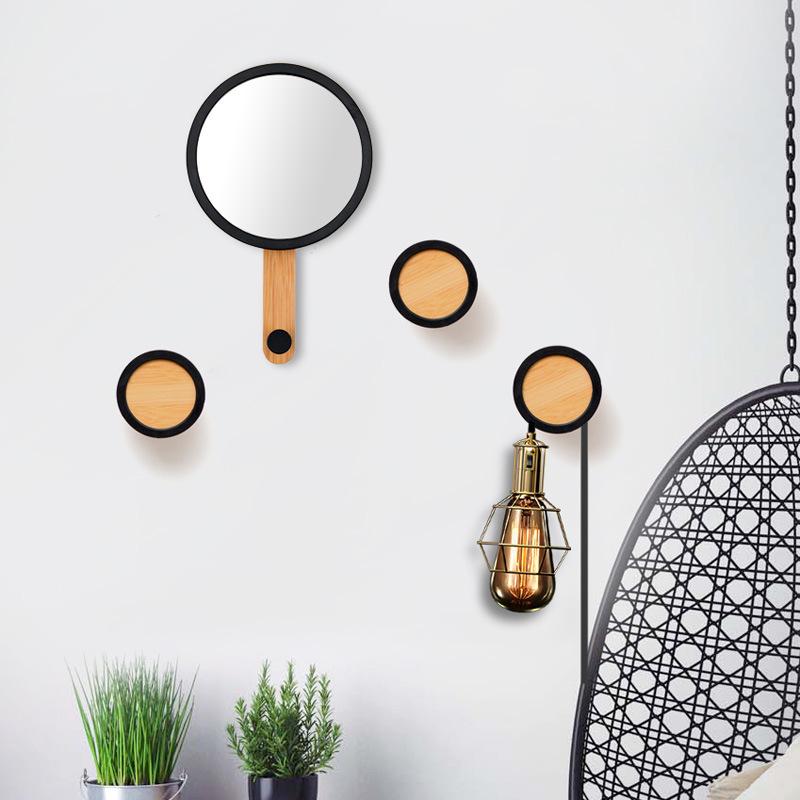 Entrance hook creative decorative hanging mirror wall wooden coat hooks wall hanger solid wood key hat rack Home decoration
Entrance hook creative decorative hanging mirror wall wooden coat hooks wall hanger solid wood key hat rack Home decoration