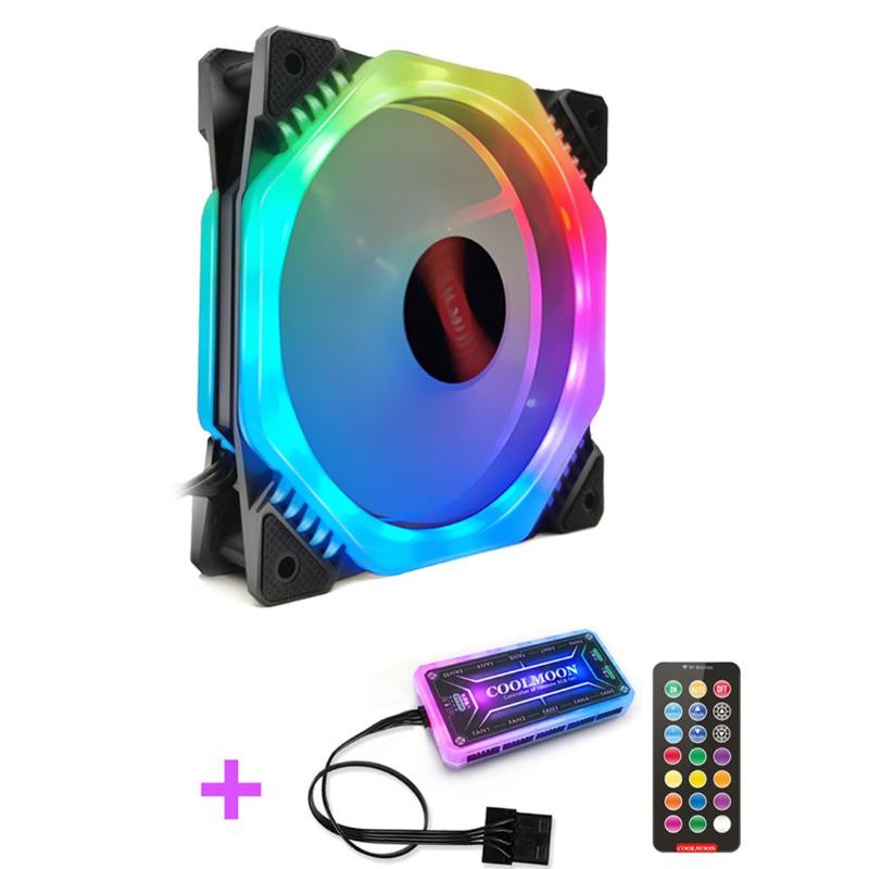 Coolmoon 120mm 6Pin PC Cooling Fan Multilayer Backlight Adjustable RGB Light Silent Computer Cooler Cooling Fan For CPU
Coolmoon 120mm 6Pin PC Cooling Fan Multilayer Backlight Adjustable RGB Light Silent Computer Cooler Cooling Fan For CPU