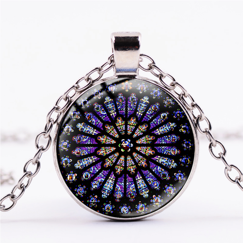 Gothic the Rose Window Long Necklace Romantic Mandala Pattern Notre Dame De Paris Art Crystal Pendants for Women Banquet
Gothic the Rose Window Long Necklace Romantic Mandala Pattern Notre Dame De Paris Art Crystal Pendants for Women Banquet