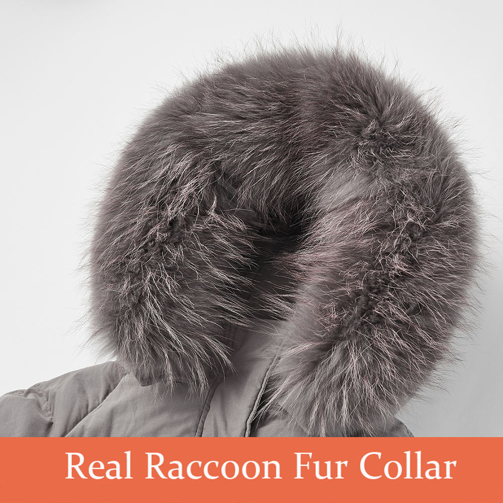 YAYA Fashion Winter Down Jacket Women's Big Real Fur Hooded Thick Down Parkas X-Long Loose Warm Winter Down Outwear 201201