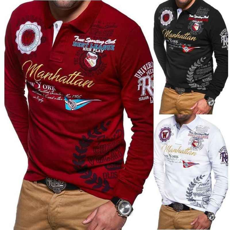 2021 New High Quality Men's Long Sleeve Polo Shirts Tops Tees Business Men Brands Polo-shirts Turn-down Collar Casual Mens Shirt Cejh, Burgundy
2021 New High Quality Men's Long Sleeve Polo Shirts Tops Tees Business Men Brands Polo-shirts Turn-down Collar Casual Mens Shirt Cejh, Burgundy