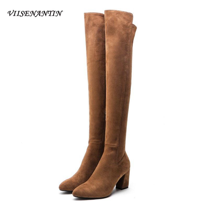 New Autumn Winter Flock Over-the-knee Stretch Long Boots Dark Gray Pointed Toe Suede Thick High Heels Fashion Black Shoes Women, Black 7.5cm heel
New Autumn Winter Flock Over-the-knee Stretch Long Boots Dark Gray Pointed Toe Suede Thick High Heels Fashion Black Shoes Women, Black 7.5cm heel