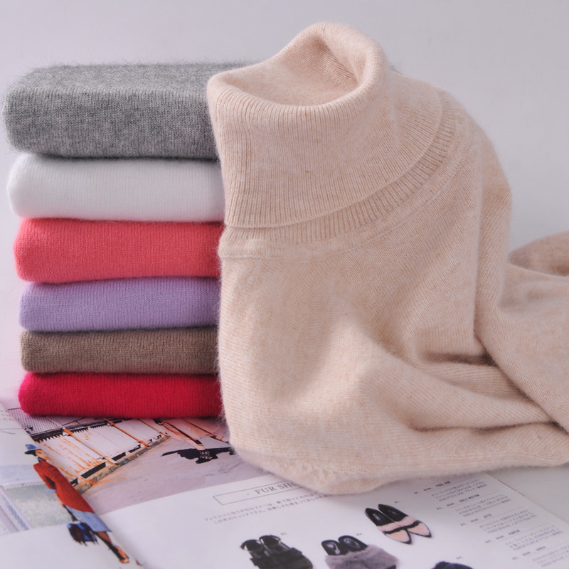 Women's flat high-turn Slim autumn and winter models were thin thick head solid color short sweater wome 201130
