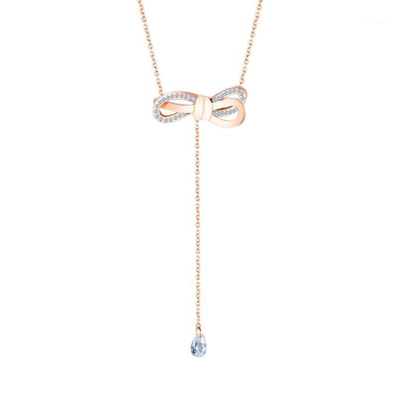 Chokers FIREBROS Rose Gold Stainless Steel Rhinestone Zircon Bowknot Pendant Necklace Choker Women Jewelry Accessories Gift Drop1 
Chokers FIREBROS Rose Gold Stainless Steel Rhinestone Zircon Bowknot Pendant Necklace Choker Women Jewelry Accessories Gift Drop1