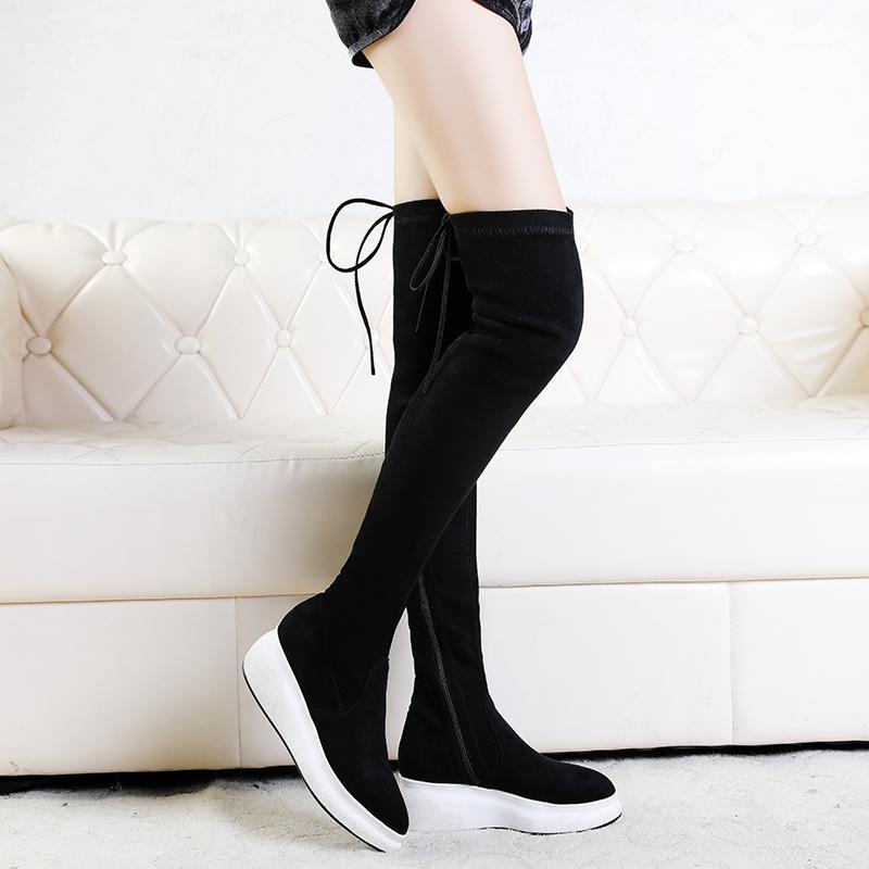 Winter Thigh High Shoes Women Cow Leather Over The Knee High Motorcycle Boots Female Stretchy Wedges Heel Fashion Sneakers1, Black
Winter Thigh High Shoes Women Cow Leather Over The Knee High Motorcycle Boots Female Stretchy Wedges Heel Fashion Sneakers1, Black