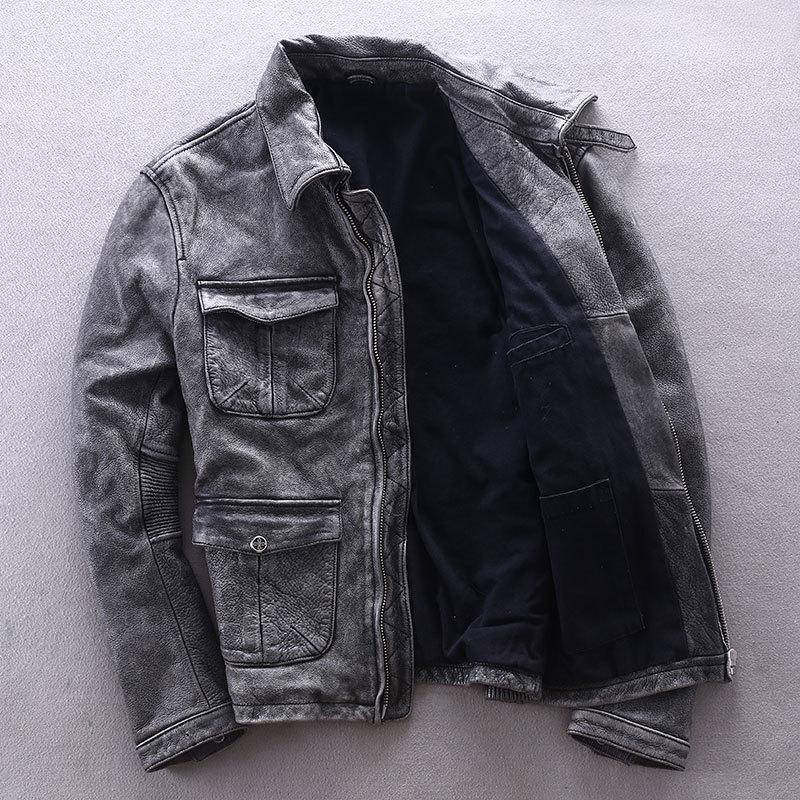 2020 Vintage Grey Men Biker' Jacket Plus Size XXXXL Genuine Thick Cowhide Spring Natural Leather Coat FREE SHIPPING
2020 Vintage Grey Men Biker' Jacket Plus Size XXXXL Genuine Thick Cowhide Spring Natural Leather Coat FREE SHIPPING