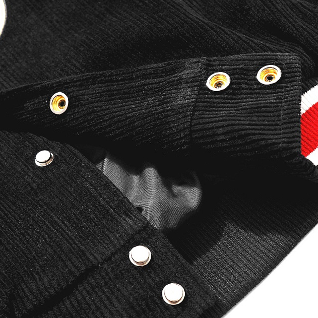 Harajuku corduroys V-Neck Baseball Jacket Men Towel embroidery Casual Hip Hop Mens cotton Jacket Fashion Coat Streetwear tops 201118