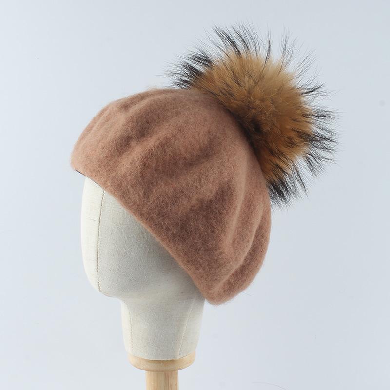 Berets Winter Hat Girl Beret With Pompom Wool Beanie Warm Real Raccoon Fur Autumn Skiing Outdoor Accessory For Toddlers, White
Berets Winter Hat Girl Beret With Pompom Wool Beanie Warm Real Raccoon Fur Autumn Skiing Outdoor Accessory For Toddlers, White