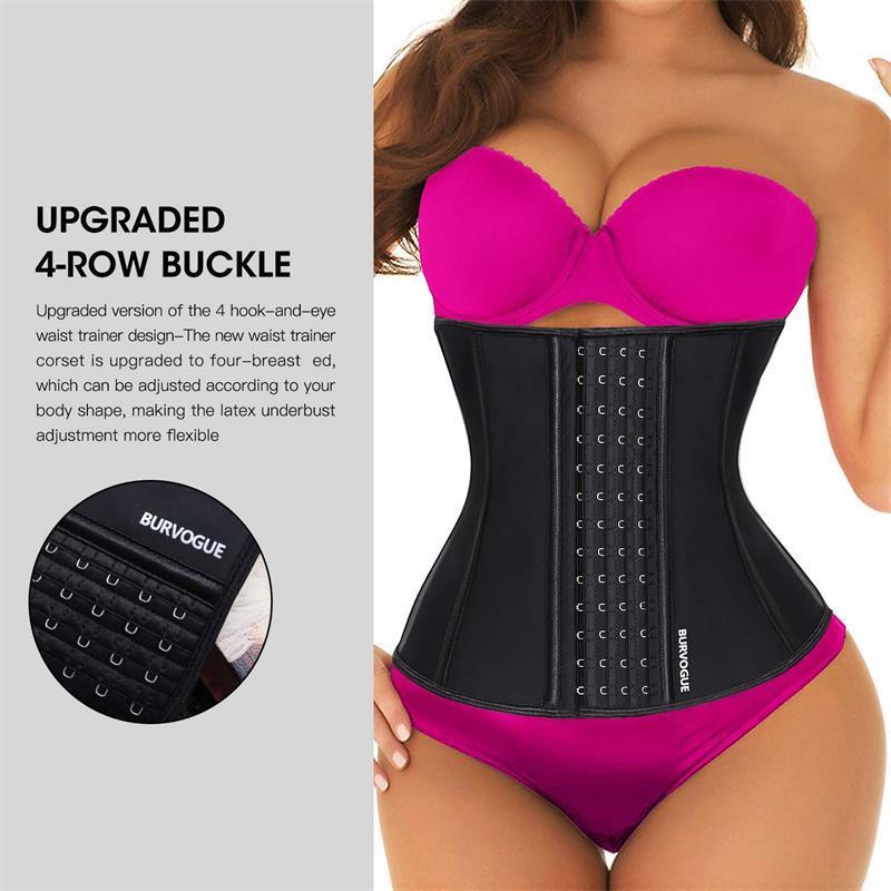Burvogue Waist Trainer Corset for Weight Loss Women Latex Corset Body Shaper Tummy Waist Cincher Slimming Shaper Belt Shapewear LJ201209