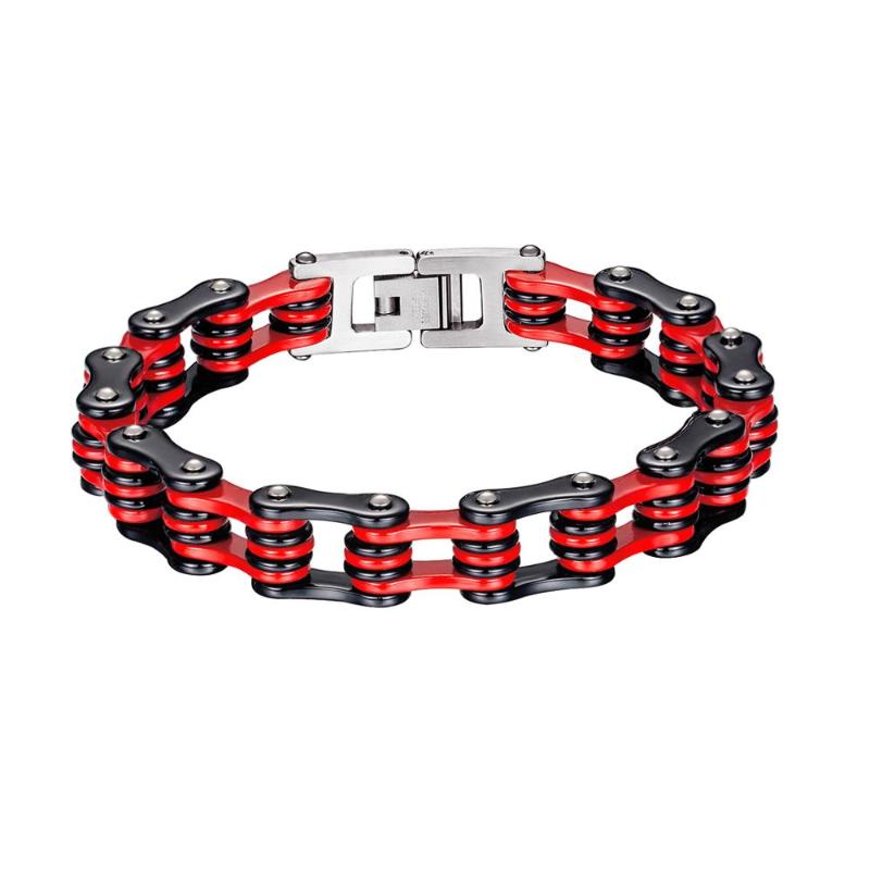 Link, Chain Punk Red Black Bicycle Bracelets For Men 2021 Stainless Steel Snap Button Jewellery Motorcycle Sport Accessories Wholesale
Link, Chain Punk Red Black Bicycle Bracelets For Men 2021 Stainless Steel Snap Button Jewellery Motorcycle Sport Accessories Wholesale