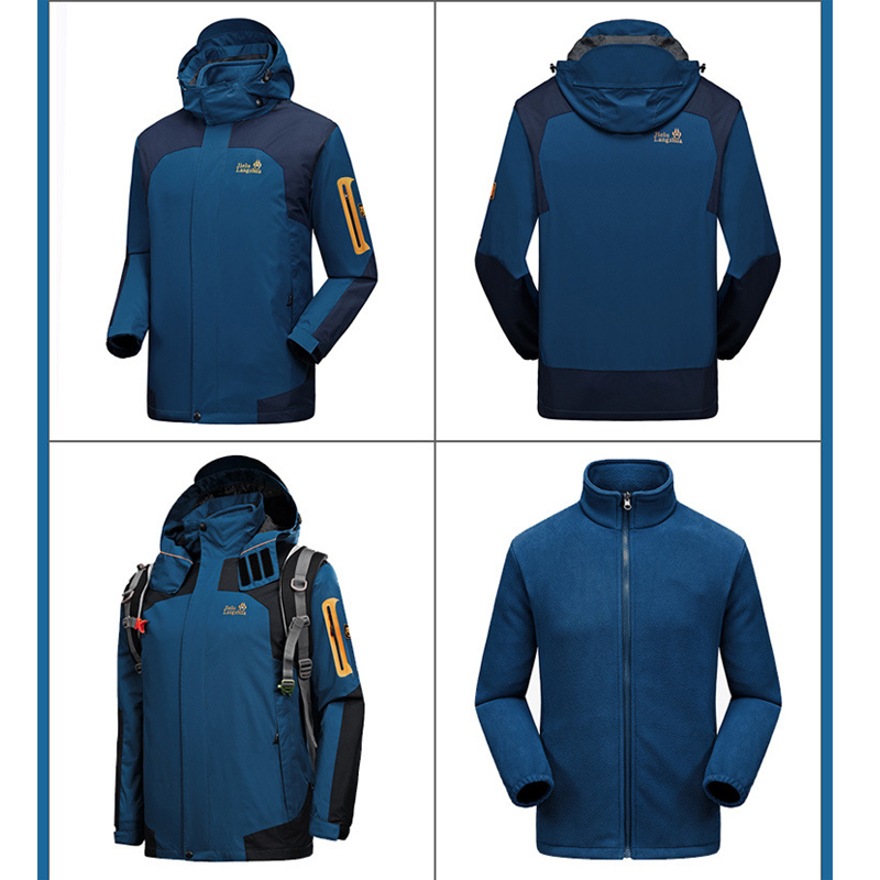 Men Women Winter 3in1 M-6XL Outdoor Jackets Waterproof Camp Hike Trekking Climb Ski Fish Fleece Hood Euro Oversize Coat 201127