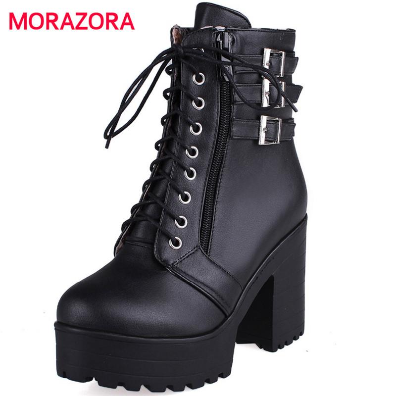 MORAZORA Autumn comfortable platform high heel ankle boots fashion round toe zip buckle solid PU leather womens boots, Beige
MORAZORA Autumn comfortable platform high heel ankle boots fashion round toe zip buckle solid PU leather womens boots, Beige