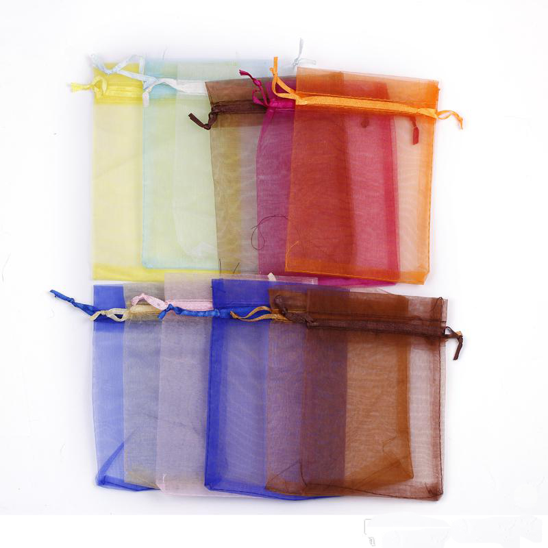 100PCS Organza Bag Drawstring Mesh Jewelry Gift Pouch Favor Bags Bulk for Wedding Party Baby Shower