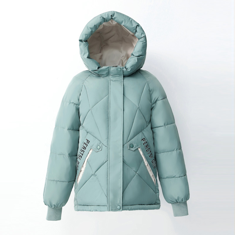 Women's Winter Jacket With Zipper Hooded Parkas Woman Cotton Padded Solid Casual Plus Size Thick Coat Female Cotton Outwear 201019