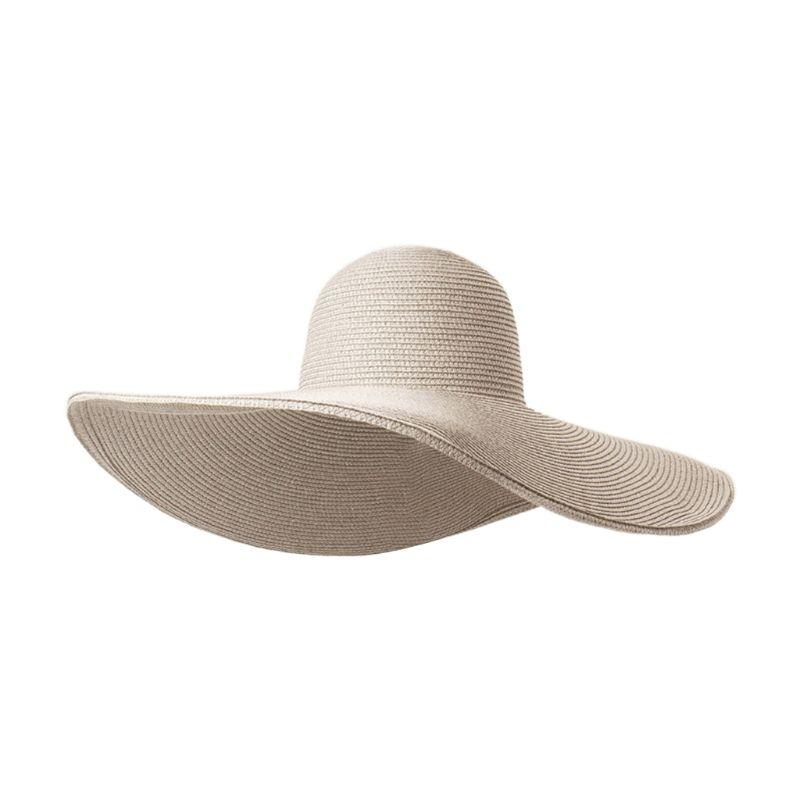 Women Summer Elegant Floppy Sun Visor Hat Vintage 7 Inch Big Super Wide Brim Simple Solid Color UV Protection Beach Cap, Beige
Women Summer Elegant Floppy Sun Visor Hat Vintage 7 Inch Big Super Wide Brim Simple Solid Color UV Protection Beach Cap, Beige